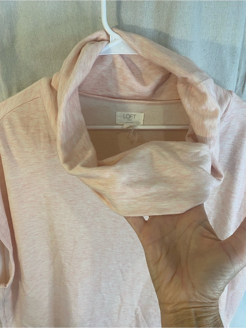 LOFT Blush Cowl Neck Lightweight Sweater - Picture 4 of 8